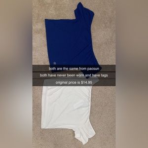 pacsun two shirts. blue and white. original price is $14.95 each